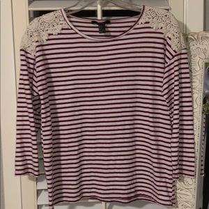 Maroon striped top
